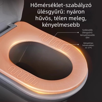 Melegített vécéülőke intelligens hőmérséklet-szabályozással, önkitisztító fúvóka, fenék- és női mosás, modell MGC1, PP anyag, osztott kivitel, szifonos öblítés