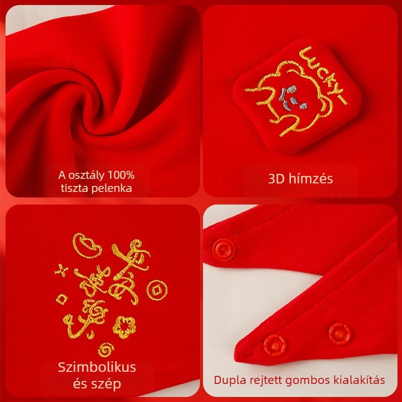 Háromszög alakú babasál (100% pamut; nedvszívó; Rajzfilm minta; 0-1 év)