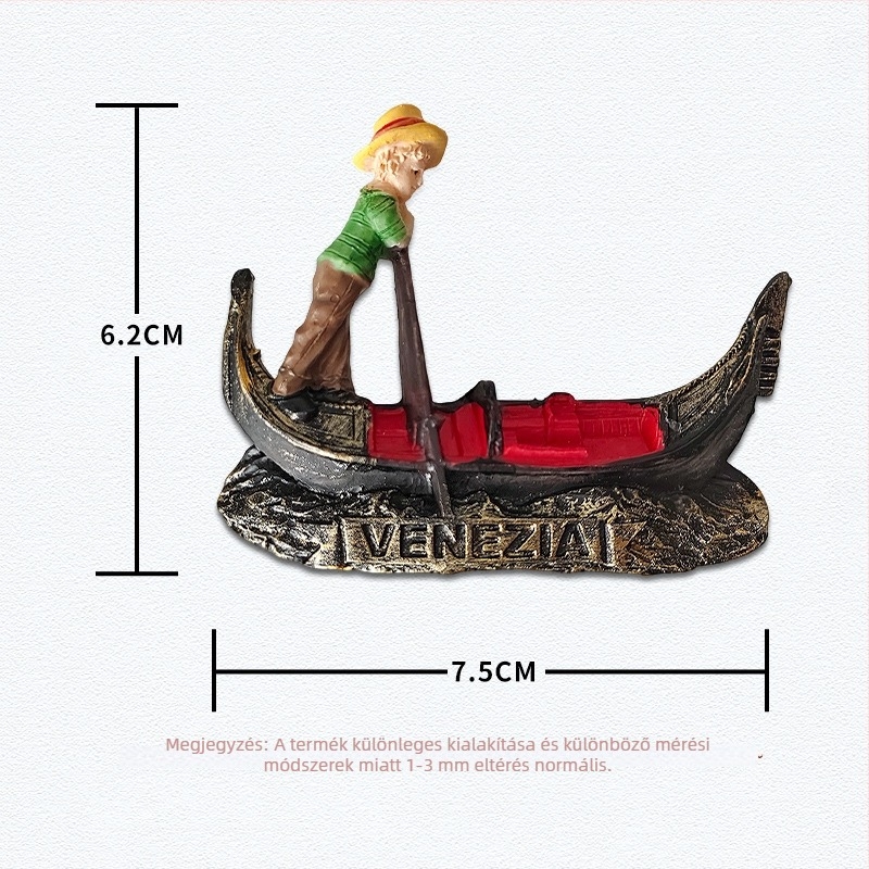 Hűtőmágnes gyantából – olasz ihletésű tájképek, modern minimalist stílus, utazási szuvenír