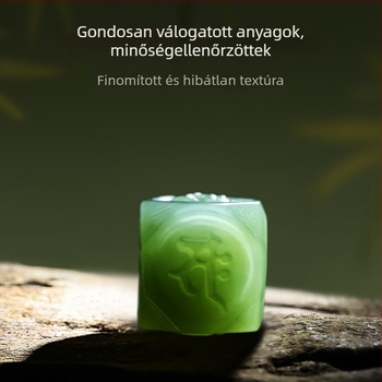 Természetes Hetian jáde gyöngyökből készült uniszex karkötő tizenkét zodiákus Buddha motívumokkal