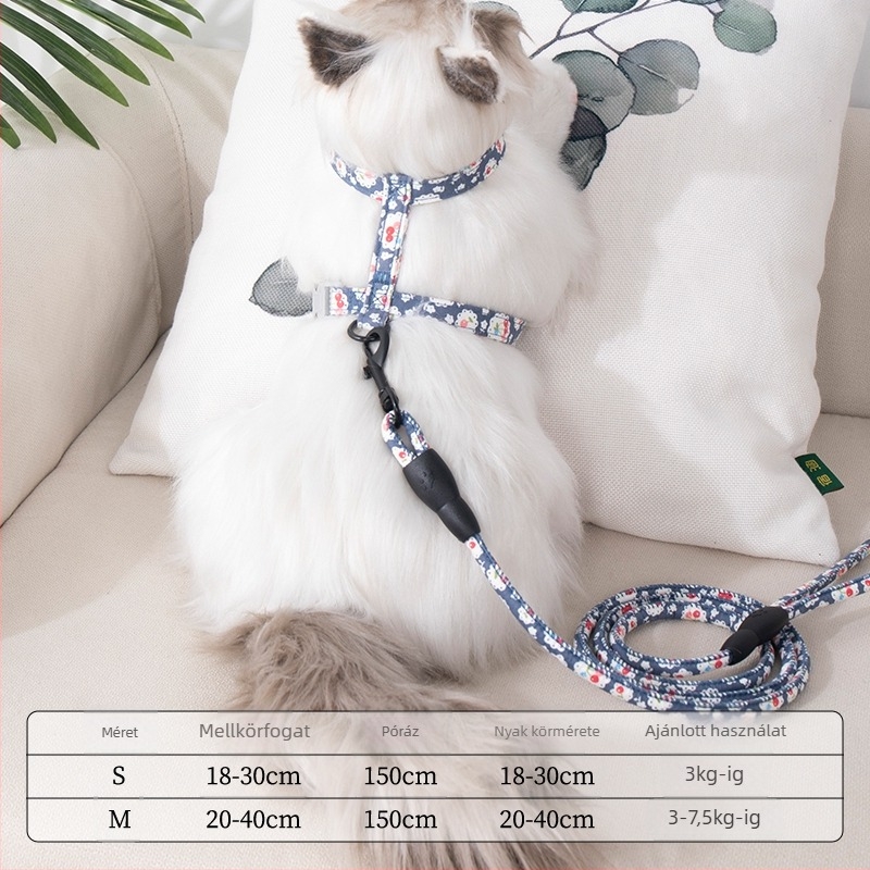 Macska sétáltató póráz és hám — szakadás elleni védelem, műanyag medál, háziállat-láncok és kötele