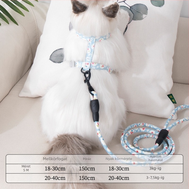 Macska sétáltató póráz és hám — szakadás elleni védelem, műanyag medál, háziállat-láncok és kötele