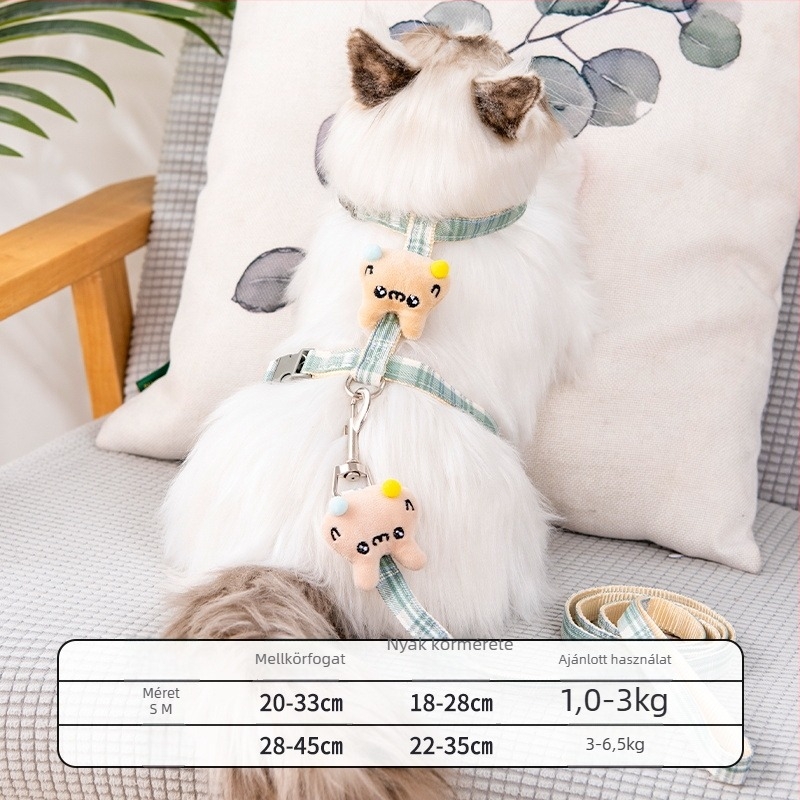 Macska sétáltató póráz és hám — szakadás elleni védelem, műanyag medál, háziállat-láncok és kötele