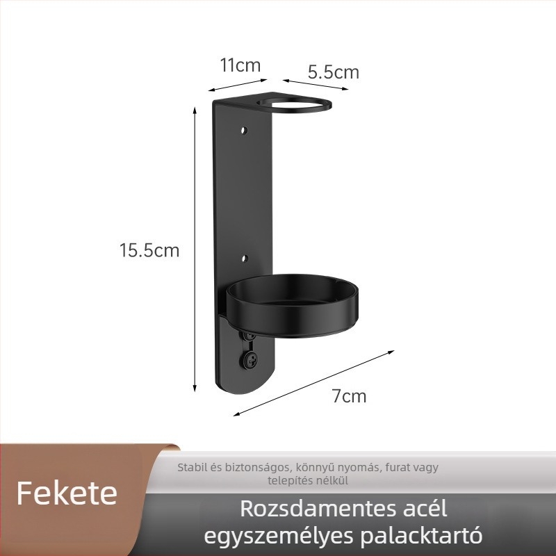 304 rozsdamentes acél falra szerelhető tartó szappan- és samponflakonokhoz — brüsszelt felület, modern minimalist stílus, kéznyomásos működés