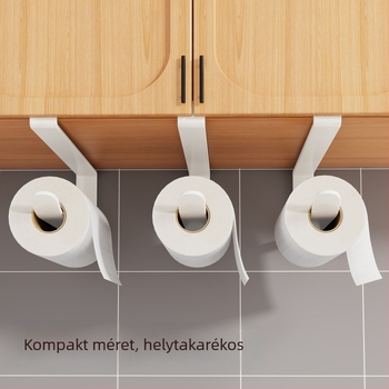 Rozsdamentes acélből készült konyhai papírtörlő tartó, fúrás nélküli felület alatti szerelés, fólia és kendők számára