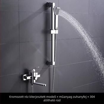 Réz anyagú fürdőkádtöltő keverőcsaptelep meleg/hideg vízhez, falra szerelhető, kerámiás szeleppel, 20 mm bemenet/kimenet