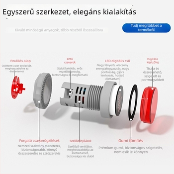 Ad16 sorozat digitális AC feszültségmérő beépített jelzőfénnyel, kör- és négyszög alakú gombokkal