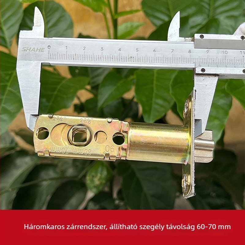 Ujjlenyomat-alapú elektromos zár, 45°-os háromlábú mechanizmus, modell A602, vas test rozsdamentes acél panellel, beltéri faajtókhoz