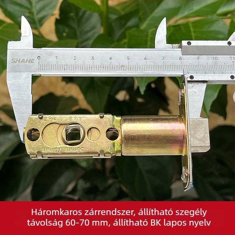 Ujjlenyomat-alapú elektromos zár, 45°-os háromlábú mechanizmus, modell A602, vas test rozsdamentes acél panellel, beltéri faajtókhoz
