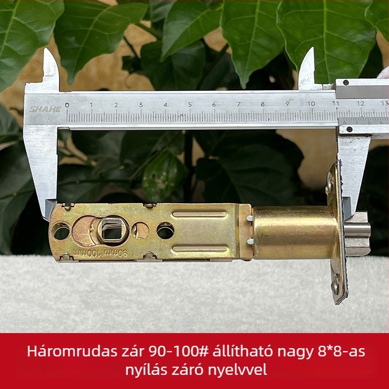 Ujjlenyomat-alapú elektromos zár, 45°-os háromlábú mechanizmus, modell A602, vas test rozsdamentes acél panellel, beltéri faajtókhoz