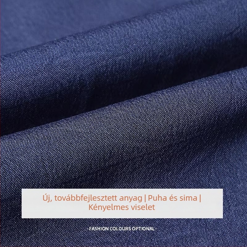 Középkorú és idősebb férfiak hosszú ujjú inge vékony ice silk anyaggal, tavasz-nyár