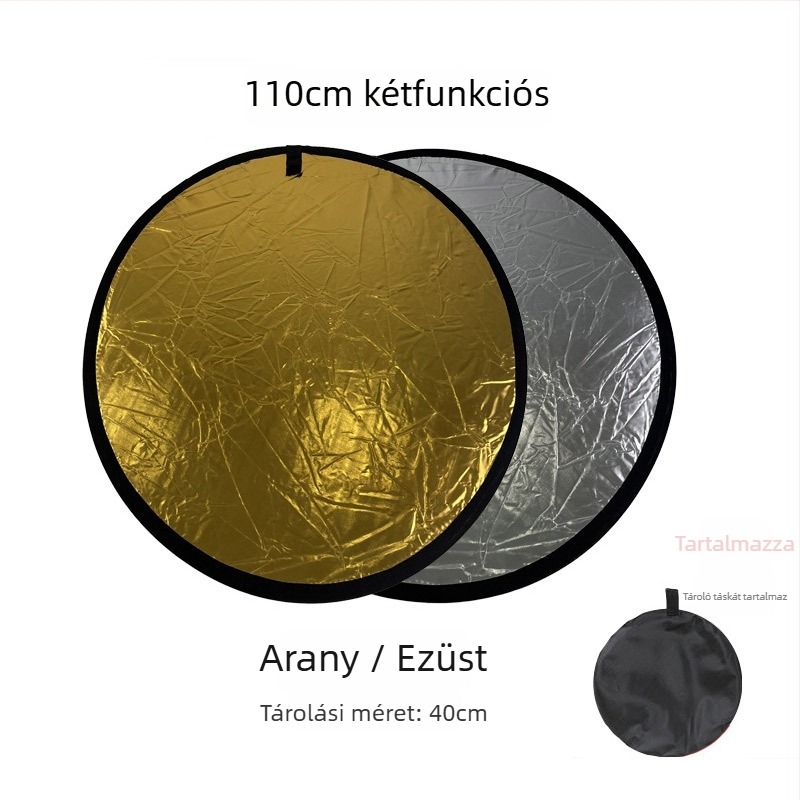 Hordozható, összecsukható öt-az-egyben reflektor termékfotózáshoz nylon bevonattal, tartozék hordtáskával