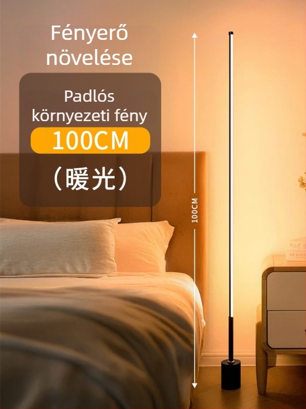 LED állólámpa akril árnyékolóval, gombkapcsolóval; CRI ≥95, feszültség ≤36V.