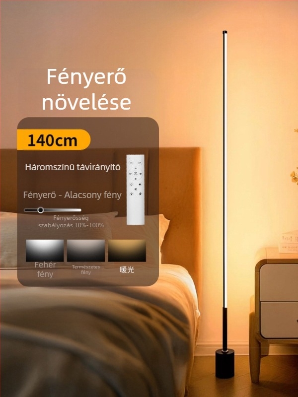 LED állólámpa akril árnyékolóval, gombkapcsolóval; CRI ≥95, feszültség ≤36V.