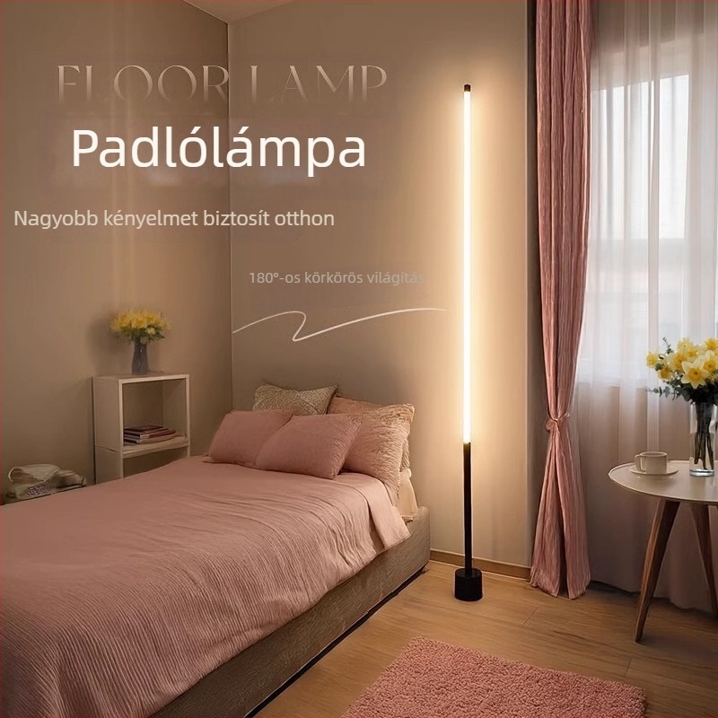 LED állólámpa akril árnyékolóval, gombkapcsolóval; CRI ≥95, feszültség ≤36V.