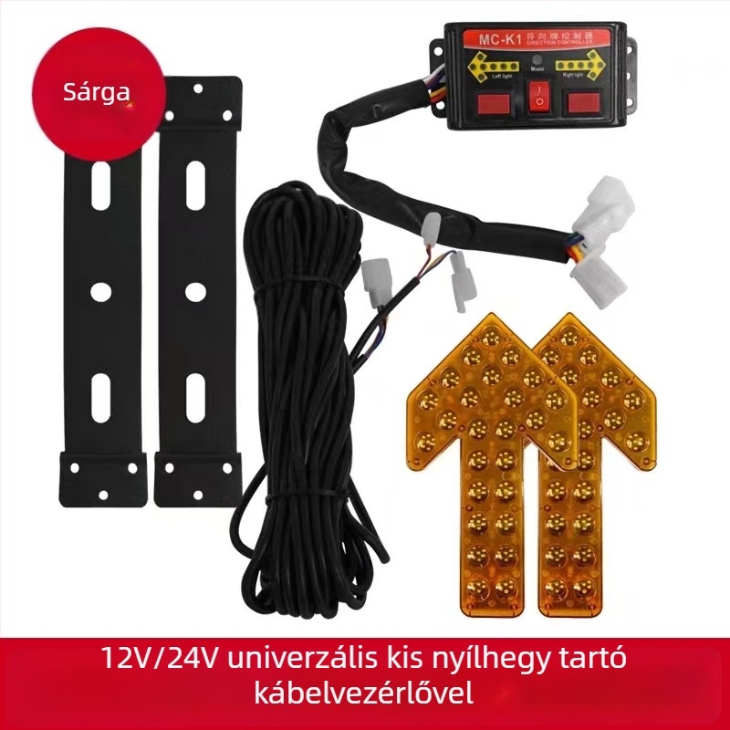 LED irányjelző fény nyíl formájú öntöző teherautóhoz – dupla villanó figyelmeztető jelzés, 12/24V