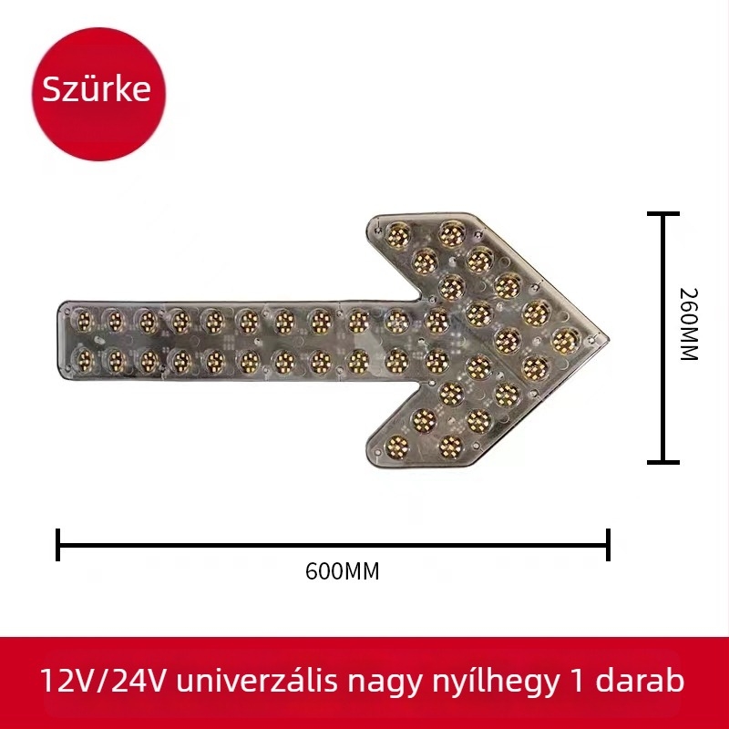 LED irányjelző fény nyíl formájú öntöző teherautóhoz – dupla villanó figyelmeztető jelzés, 12/24V