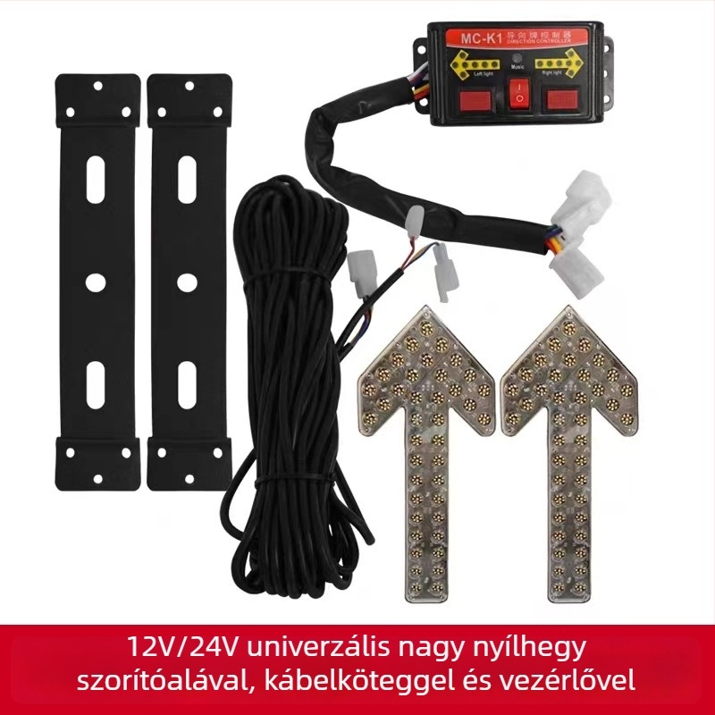 LED irányjelző fény nyíl formájú öntöző teherautóhoz – dupla villanó figyelmeztető jelzés, 12/24V