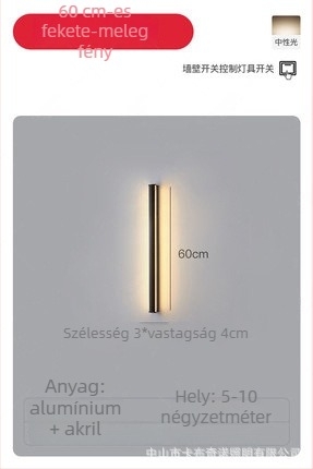 Fali lámpa, modern minimalista stílus (alumínium árnyékoló; LED; 220V; 600)