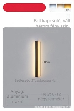 Fali lámpa, modern minimalista stílus (alumínium árnyékoló; LED; 220V; 600)