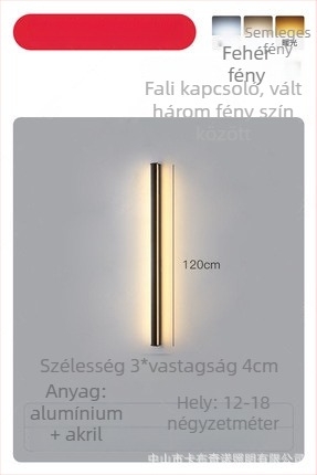 Fali lámpa, modern minimalista stílus (alumínium árnyékoló; LED; 220V; 600)