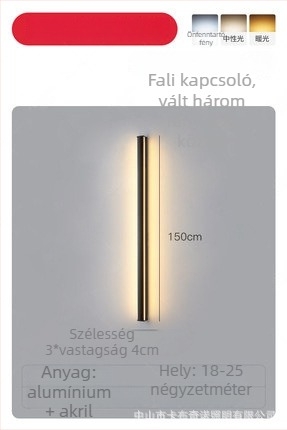 Fali lámpa, modern minimalista stílus (alumínium árnyékoló; LED; 220V; 600)