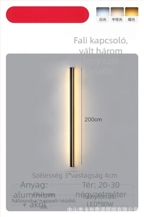 Fali lámpa, modern minimalista stílus (alumínium árnyékoló; LED; 220V; 600)