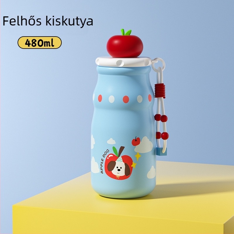 Szigetelt pohár szívószállal és teafilterrel – belső 316 rozsdamentes acél, külső 304 rozsdamentes acél, 6–12 órás szigetelés