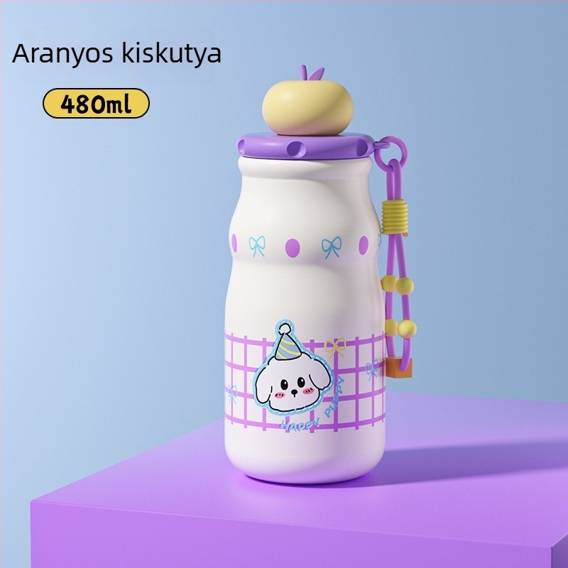 Szigetelt pohár szívószállal és teafilterrel – belső 316 rozsdamentes acél, külső 304 rozsdamentes acél, 6–12 órás szigetelés