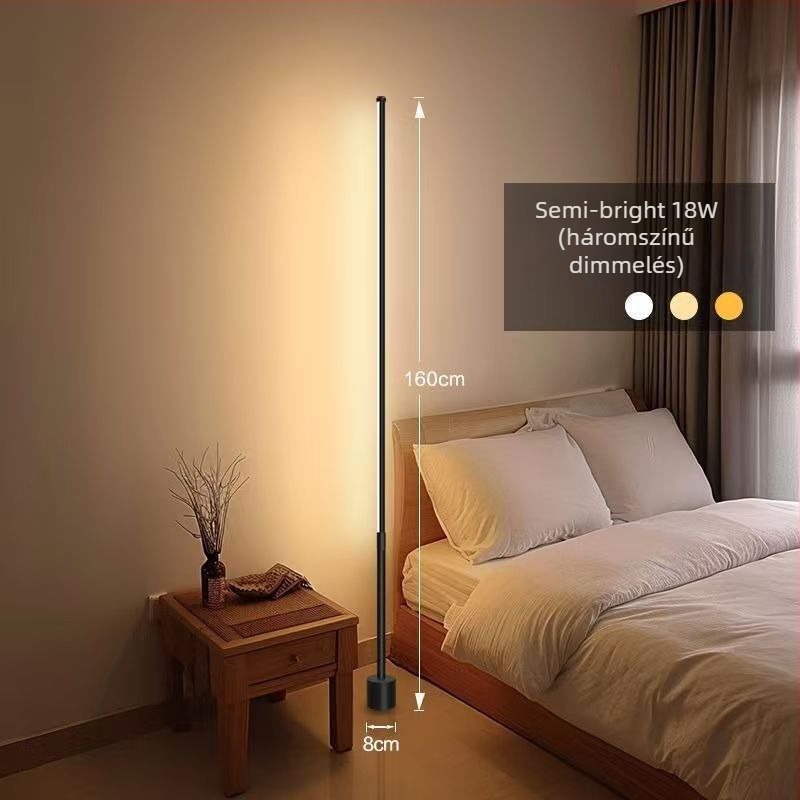 LED állólámpa – egyszerű nordic stílus, szemvédő, saroklámpa a nappaliba, 3–5 m² lefedettség