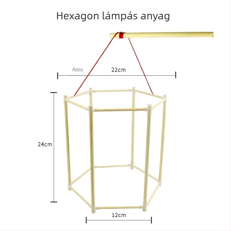 DIY Bambusz Lámpás Keret Készlet Sárkány Csontvázzal, Nem-elektrikus, Opp Bag Csomagolás, Tavaszi Fesztiválhoz, 7–14 éveseknek