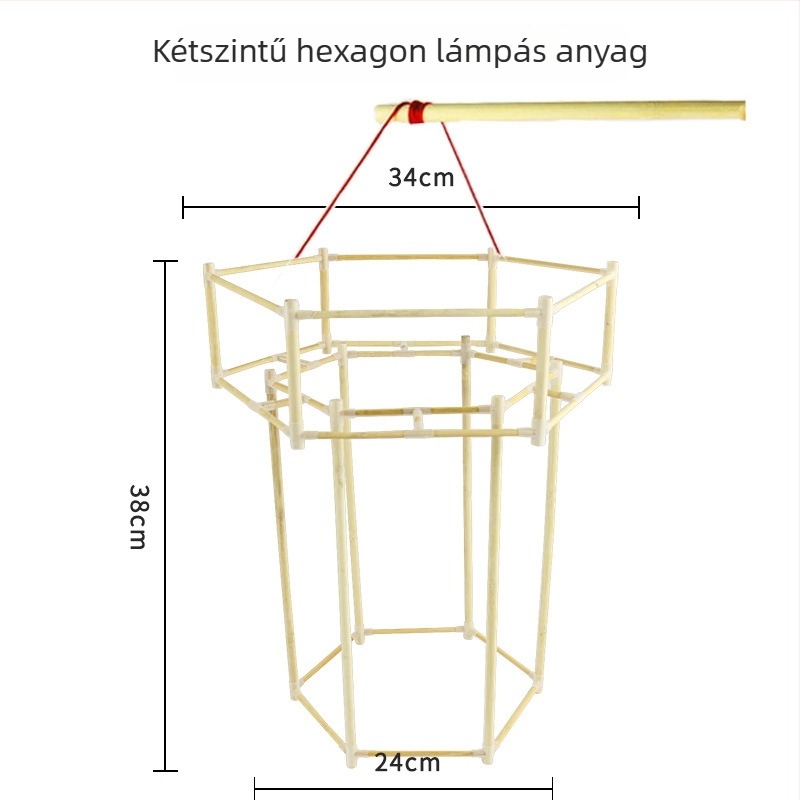 DIY Bambusz Lámpás Keret Készlet Sárkány Csontvázzal, Nem-elektrikus, Opp Bag Csomagolás, Tavaszi Fesztiválhoz, 7–14 éveseknek