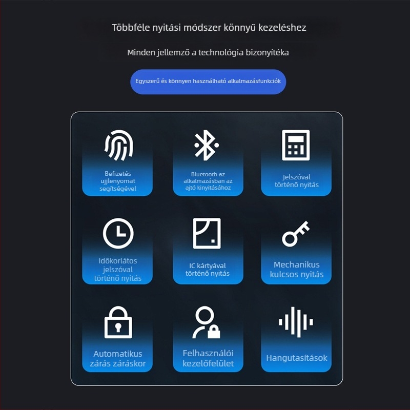 Okos zár rozsdamentes acél ajtóhoz ujjlenyomat és jelszó védelmével, vízálló kültéri használatra (Modell: G105; Import: Nem; Feldolgozás és testreszabás: Nem)