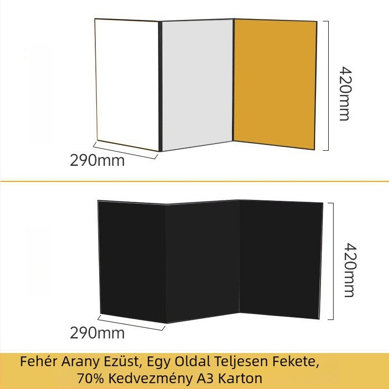 Fotózáshoz készült papíralapú háttér, összecsukható reflektor panel, matt felület (Márka: Gan Yun; Piacra kerülés ideje: 2023; Típus: háttérpapír; Anyag: papír; Alkalmazás: termékfotózás)