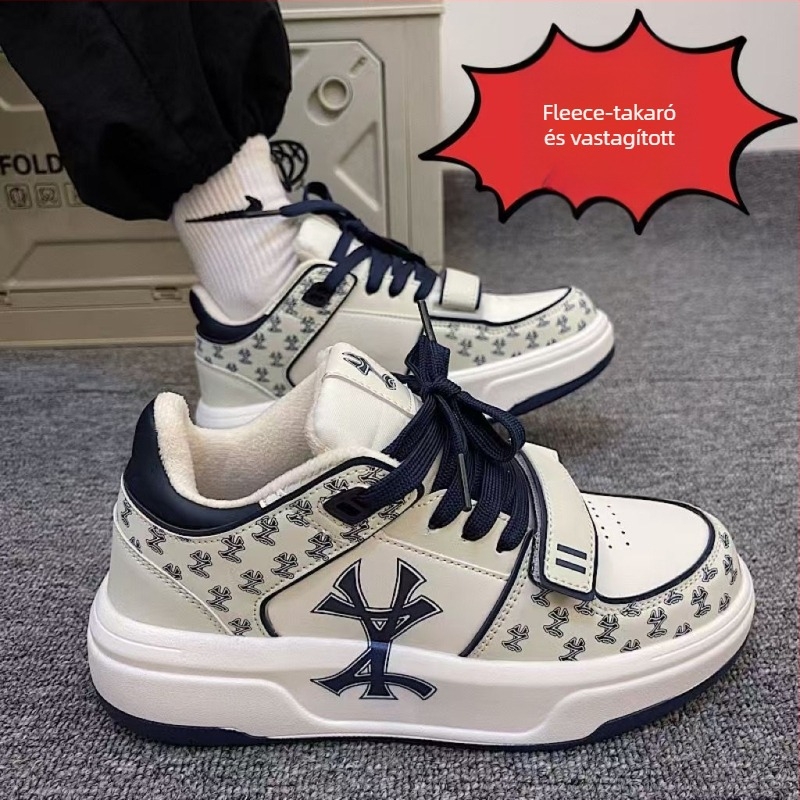 Uniszex sportos-casual cipő, alacsony felső rész, betűs mintázat, gumírozott talp, 3–5 cm sarok