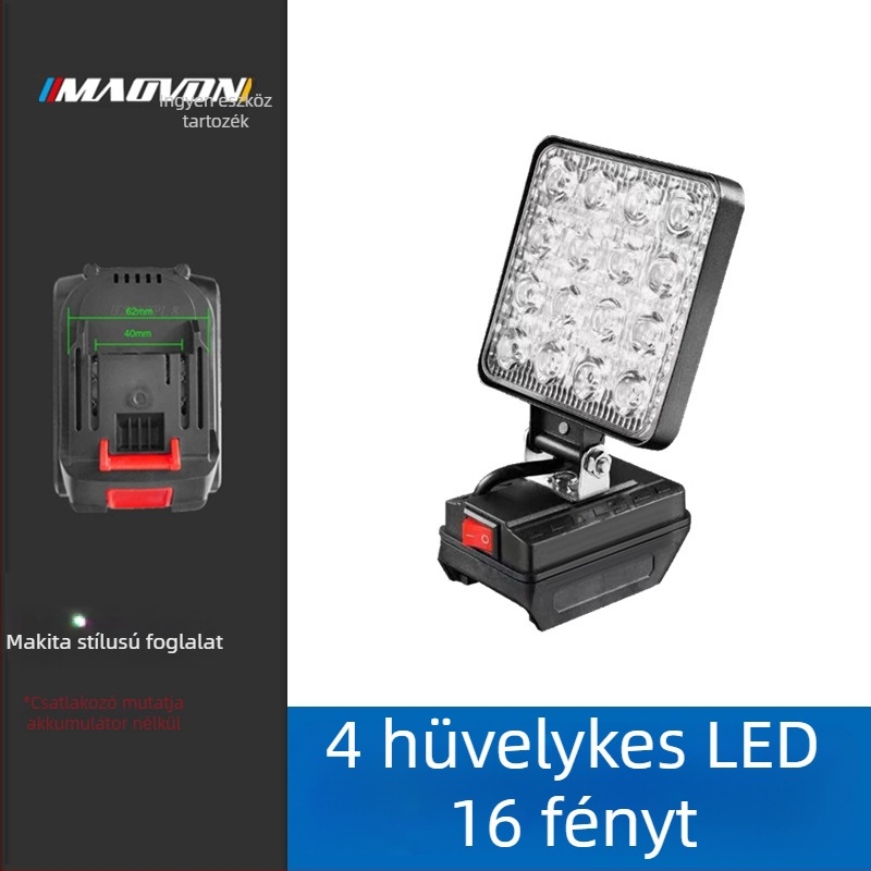Miaoyou LED-es munkalámpa, lítium akkumulátoros, kültéri használatra és vészhelyzeti világításra
