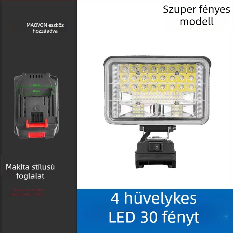 Miaoyou LED-es munkalámpa, lítium akkumulátoros, kültéri használatra és vészhelyzeti világításra