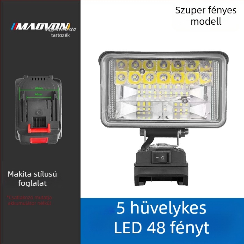 Miaoyou LED-es munkalámpa, lítium akkumulátoros, kültéri használatra és vészhelyzeti világításra