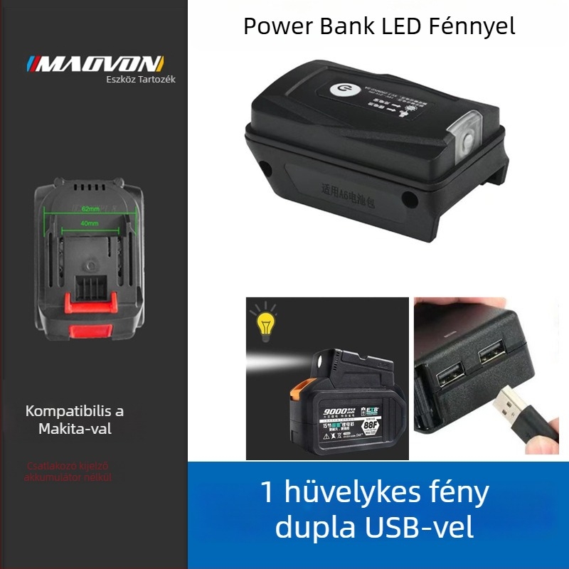 Miaoyou LED-es munkalámpa, lítium akkumulátoros, kültéri használatra és vészhelyzeti világításra