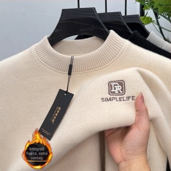 Chenille kötött pulóver nyúl szőrme bélésével – hosszú ujjú, laza szabású, meleg