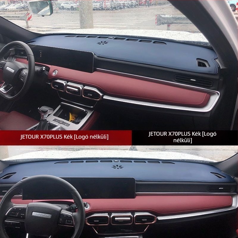 Autó belső napvédő szőnyeg anti-slip aljzattal, kompatibilis a Jietu X70Plus 90-hoz, bőr hímzett rész, logó nyomtatás, hivatalos magánmárka