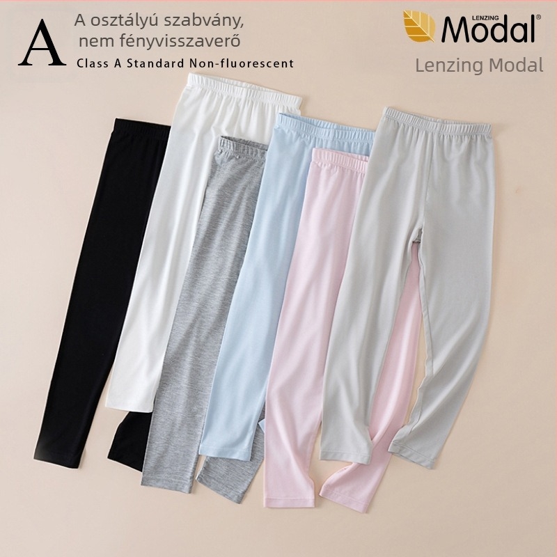 Uniszex gyerekeknek, könnyű őszi leggings, középső derék, elasztikus derék, 95% viszkóz, 5% spandex, tavasz–ősz