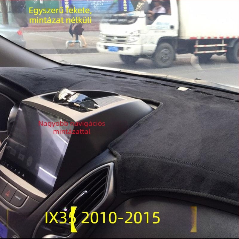 Hyundai ix35-hoz készült műszerfal napvédő matrac – plüss anyag, hőszigetelés, logó nyomtatás, hivatalos privát márka