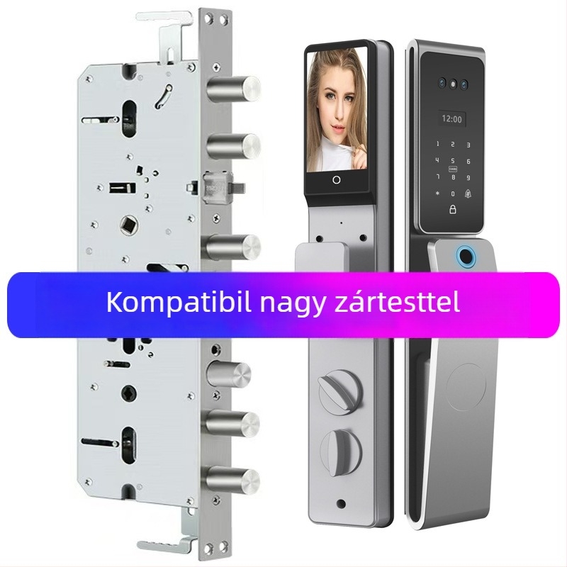 Okos esőálló ajtózár arcfelismeréssel és ujjlenyomat-olvasóval, FD-03, 100 ujjlenyomat tárolás, akár 3000 nyitás, 0,3 s alatti olvasási idő, vízálló, fa ajtókhoz