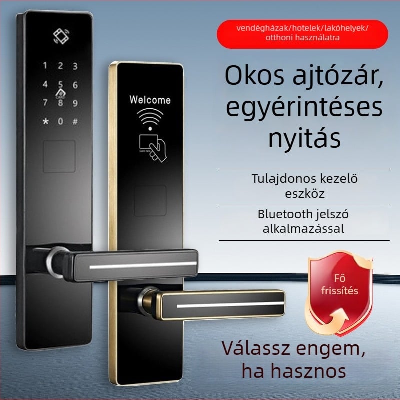 Szállodai okos zár IC-kártyával, hozzáférés jelszó és ujjlenyomat révén — megnövelt lopás elleni védelem, testreszabható