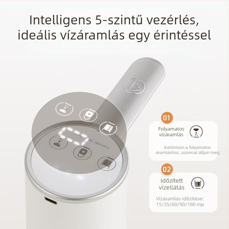Összecsukható elektromos vízpumpa palackozott víz adagolóhoz érintőképernyős kijelzővel, modell D36, USB tápegység, 5V, 5W