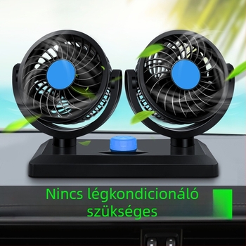 Autó ventilátor, kettős feszültségű 12V/24V, ABS műanyag, hűtés, 220W, hordozható
