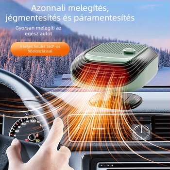 12V-os autóhőfűtő, gyors fűtés, ABS ház, 120W, modellt 9847, üvegpáramentesítő