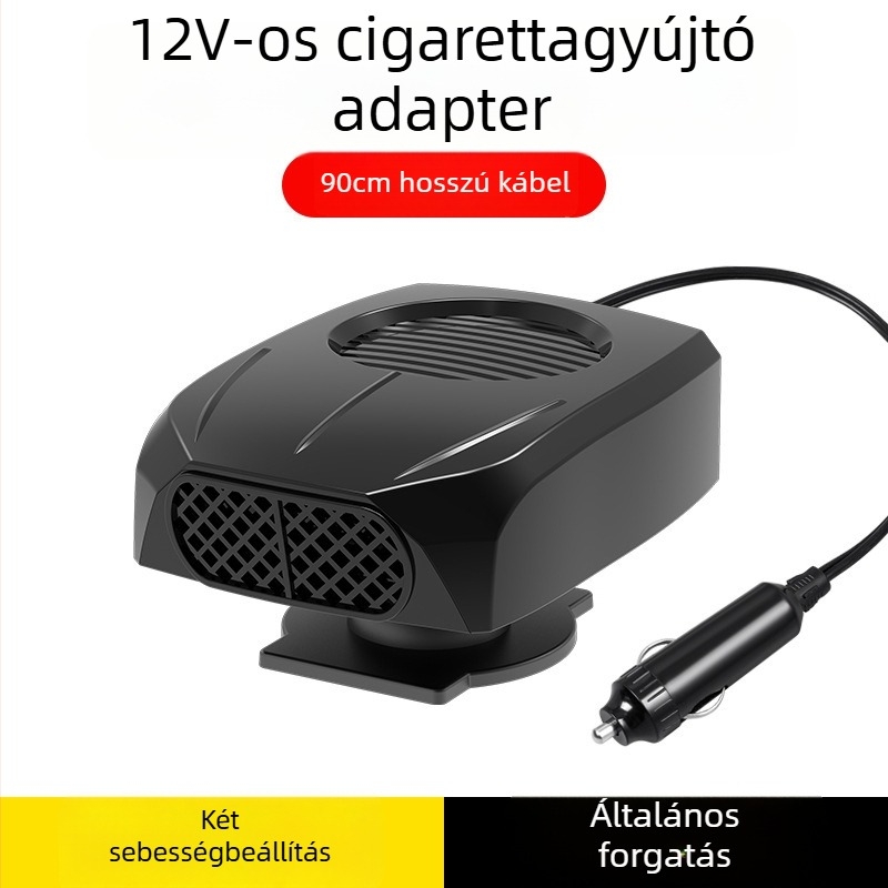 12V-os autóhőfűtő, gyors fűtés, ABS ház, 120W, modellt 9847, üvegpáramentesítő