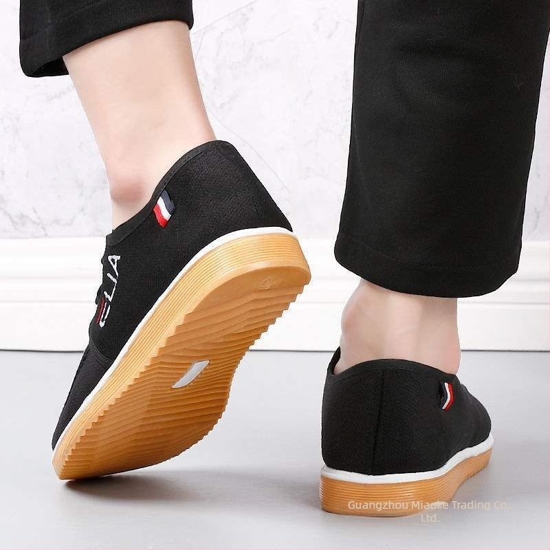 Új stílusú férfi vászoncipő Old Beijing hangulatában, tavasz–ősz Oxford slip-on munka cipő, mindennapi vászoncipő